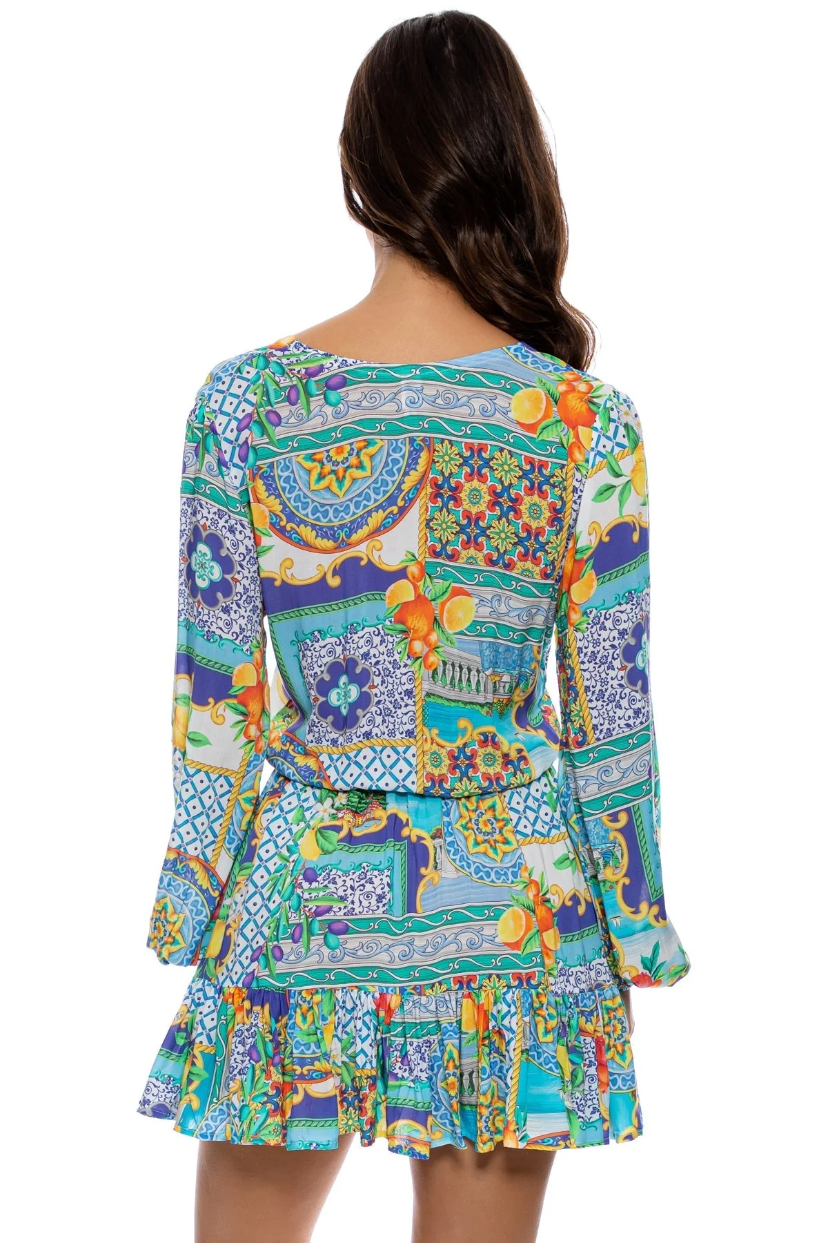 AMALFI - Deep V Frill Hem Dress - Image 4