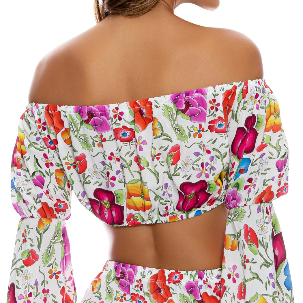 AMOR Y PLAYA - Off The Shoulder Flre Sleeve Top - Image 3