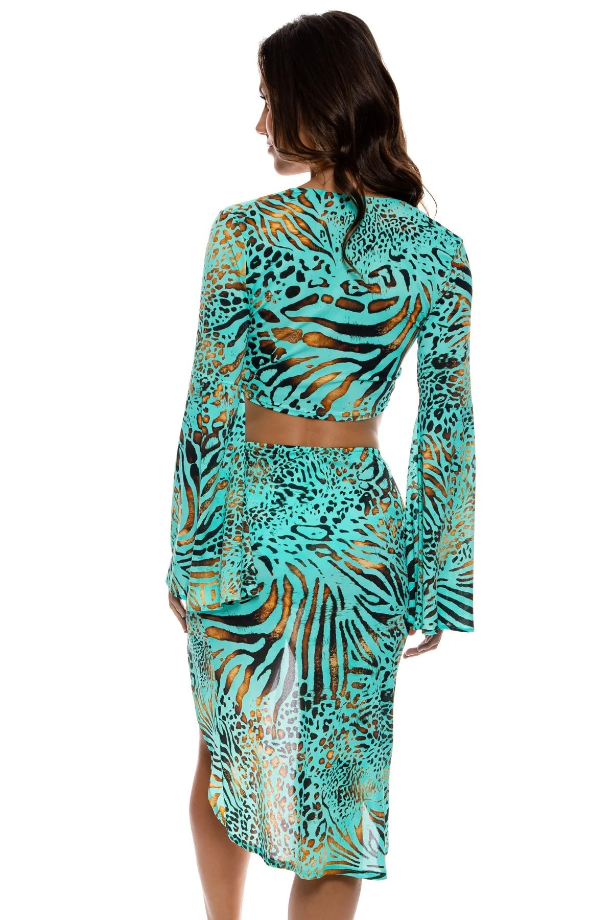 ANIMALE - Bell Sleeve Scrunched Crop Top - Image 4
