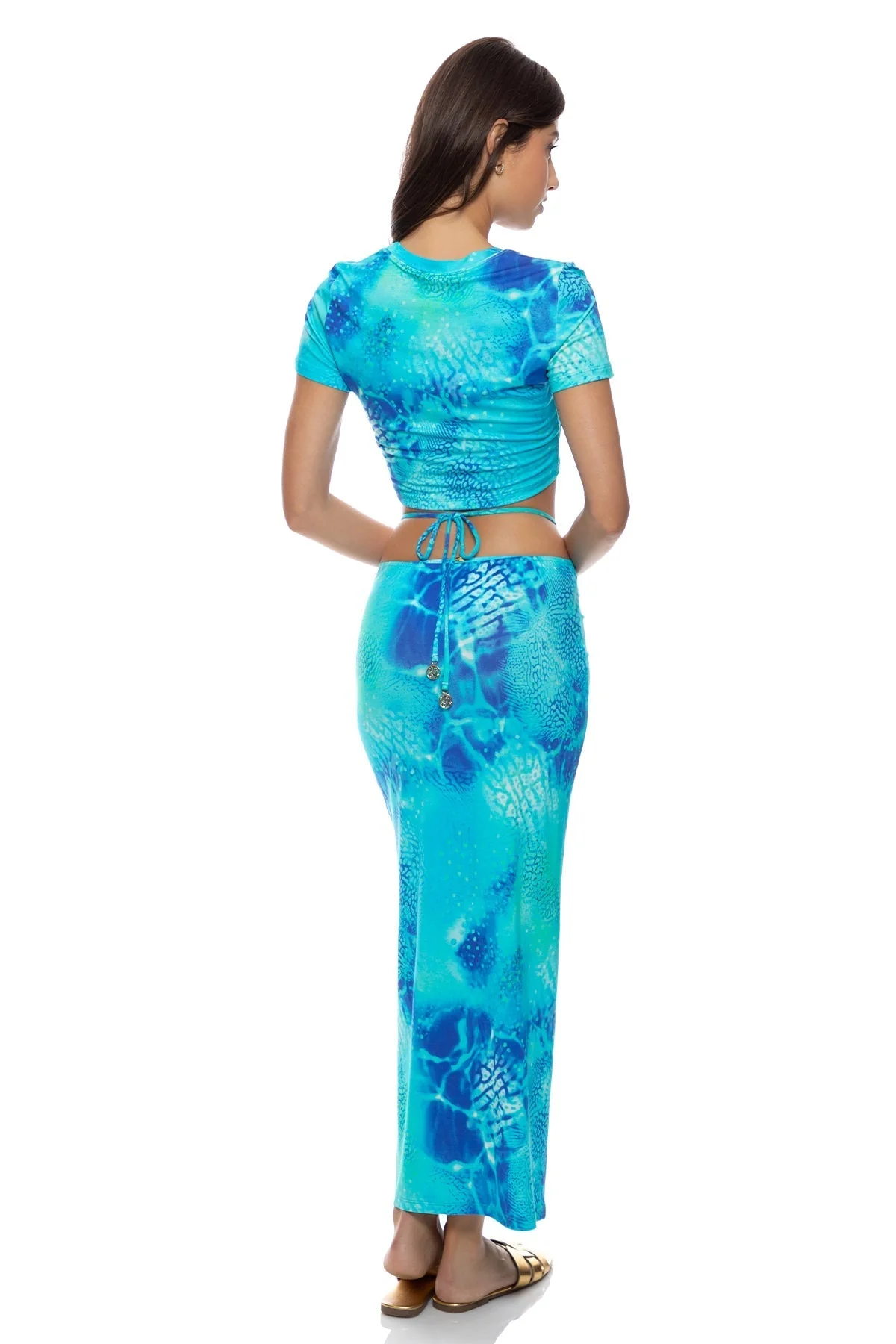 AQUA DREAMS - Adjustable Shirred Maxi Skirt - Image 5