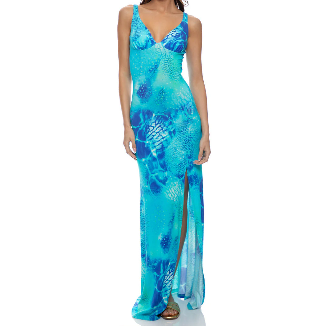 AQUA DREAMS - Plunge Long Dress - Image 2