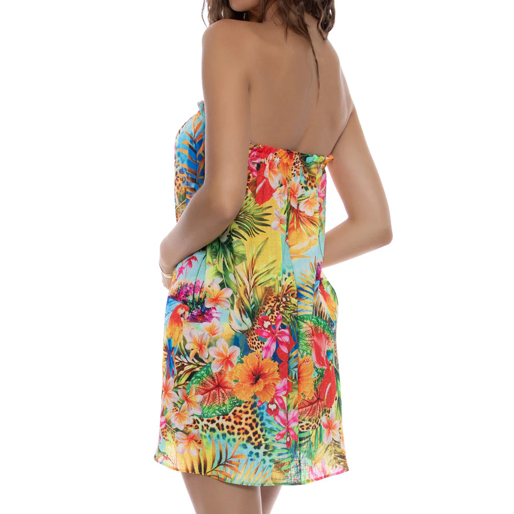 BIRDS OF PARADISE - Relaxed Strapless Mini Dress - Image 3