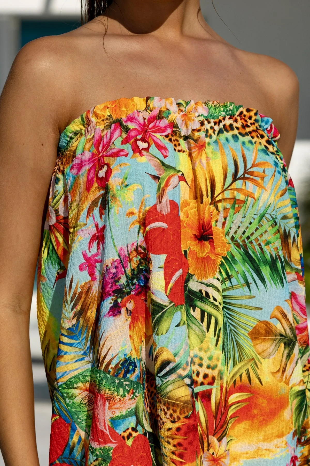 BIRDS OF PARADISE - Relaxed Strapless Mini Dress - Image 6