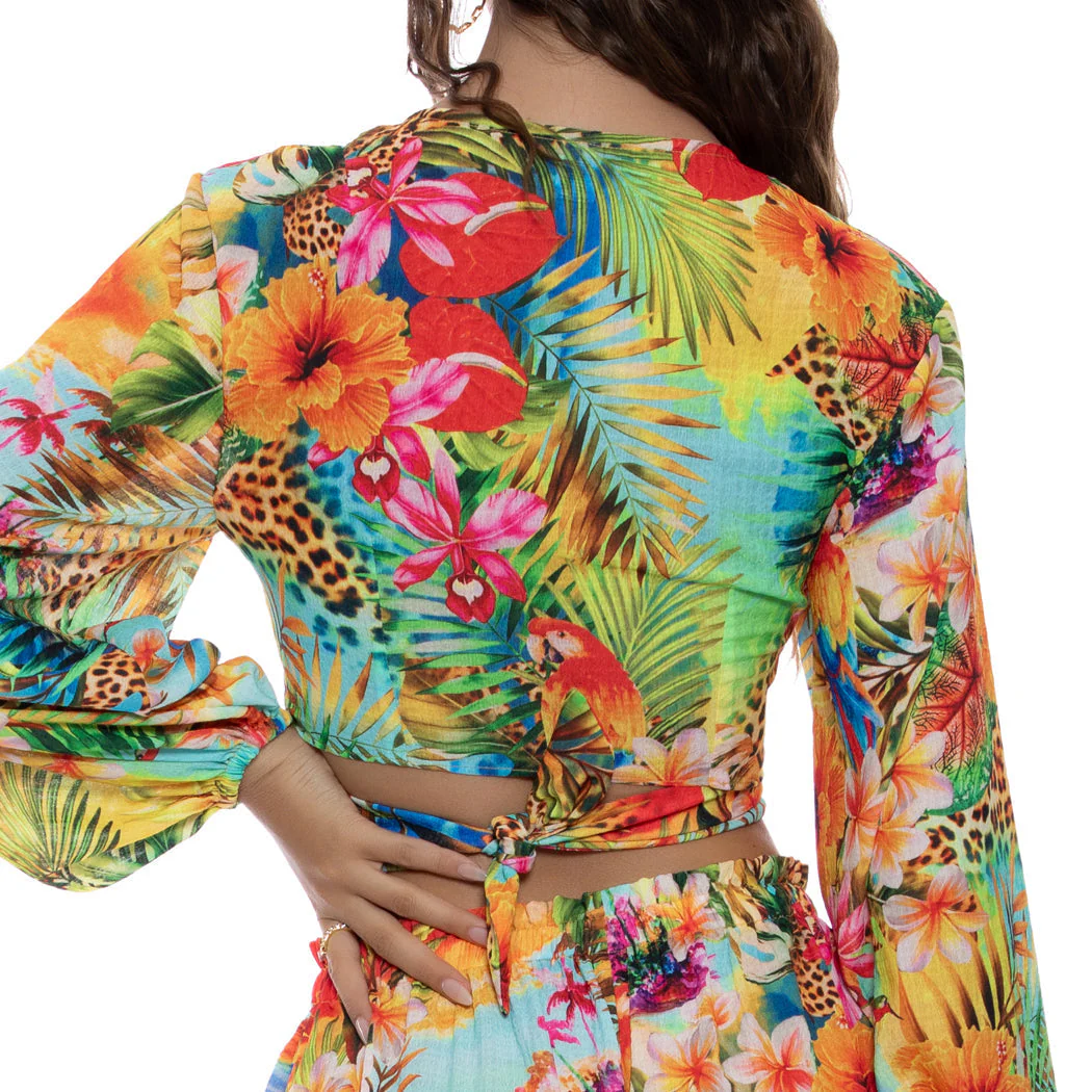 BIRDS OF PARADISE - Multiway Tie Crop Top - Image 3