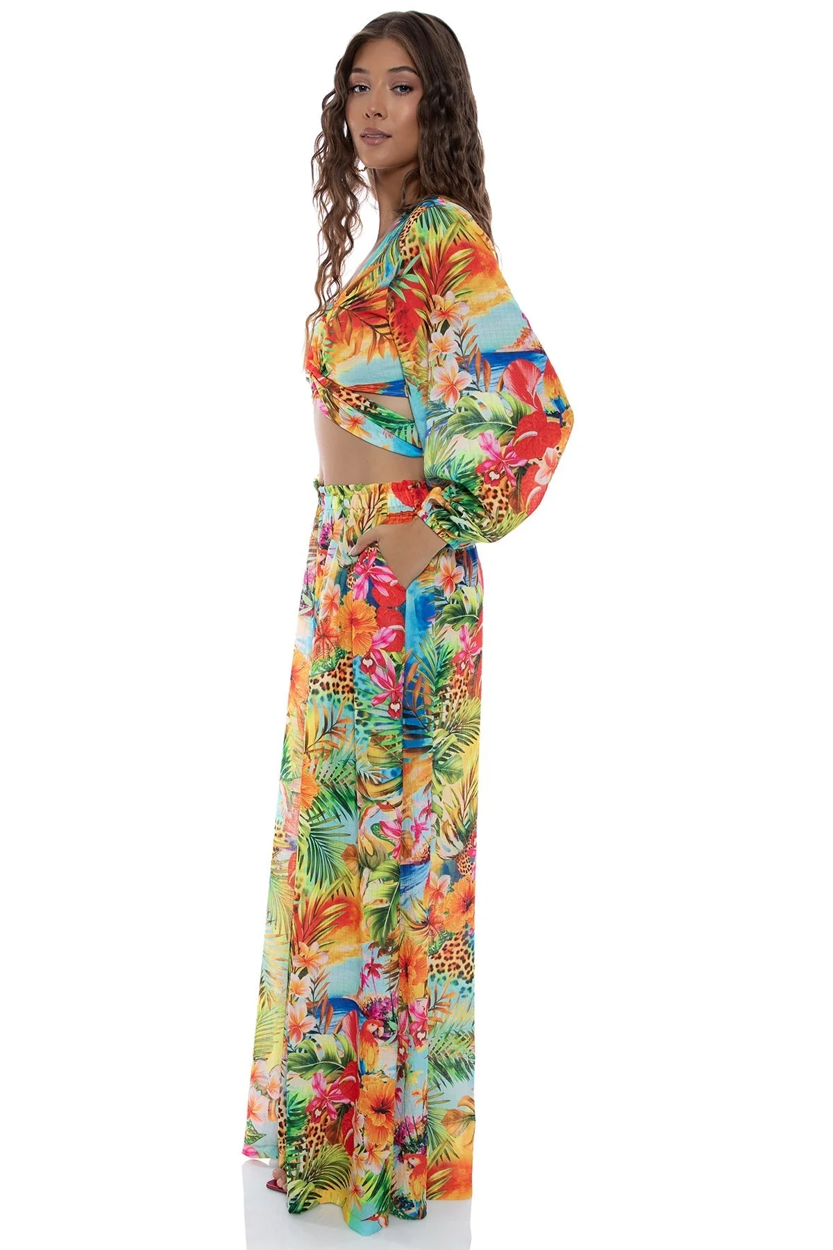 BIRDS OF PARADISE - Multiway Tie Crop Top - Image 5
