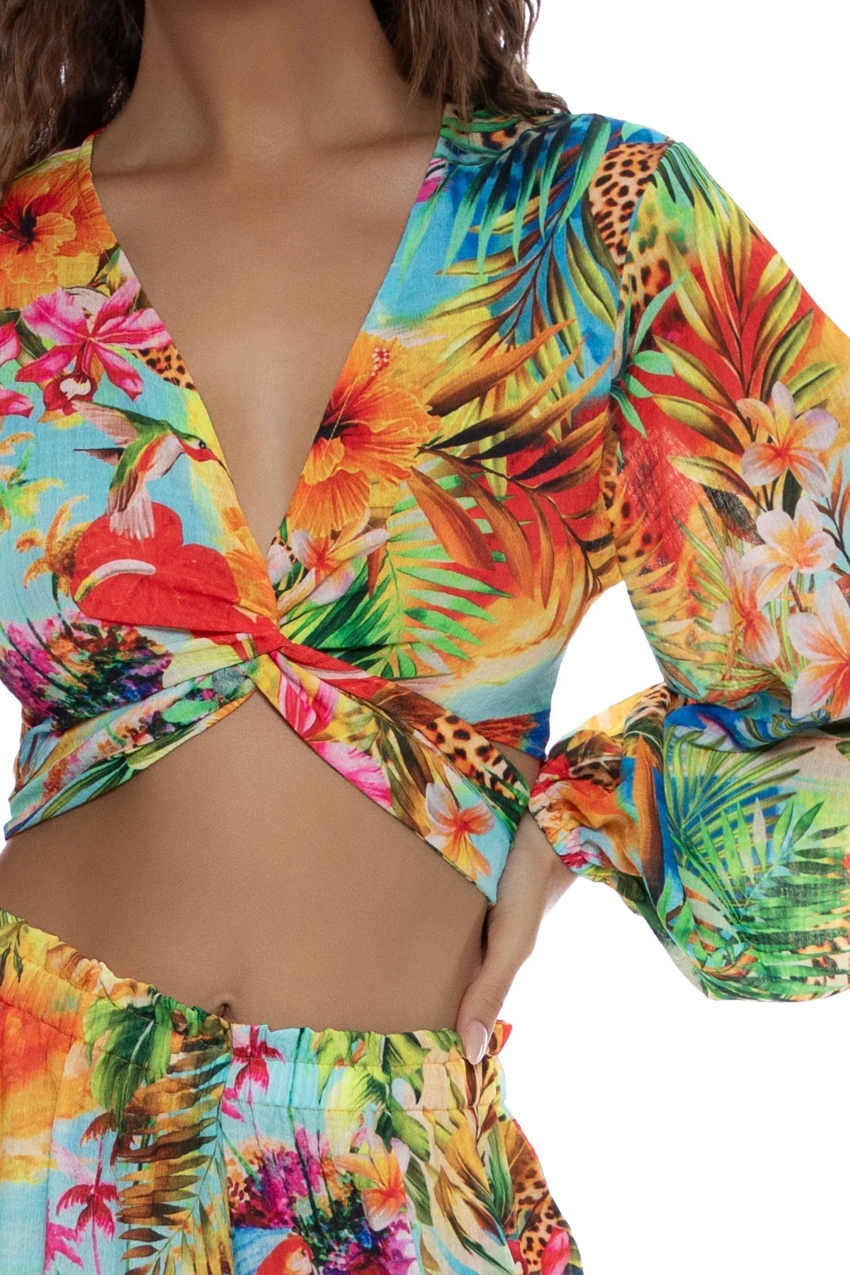 BIRDS OF PARADISE - Multiway Tie Crop Top - Image 6