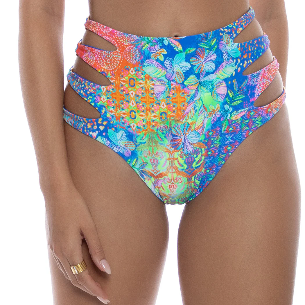 DECO GARDENS - Side Cut Out Rings High Waisted Bottom - Image 3