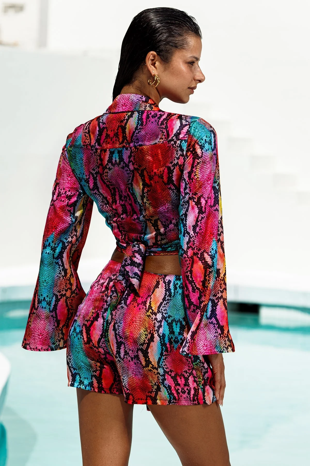 ELECTRIC SKIN - Cropped Tie Shirt - Image 4