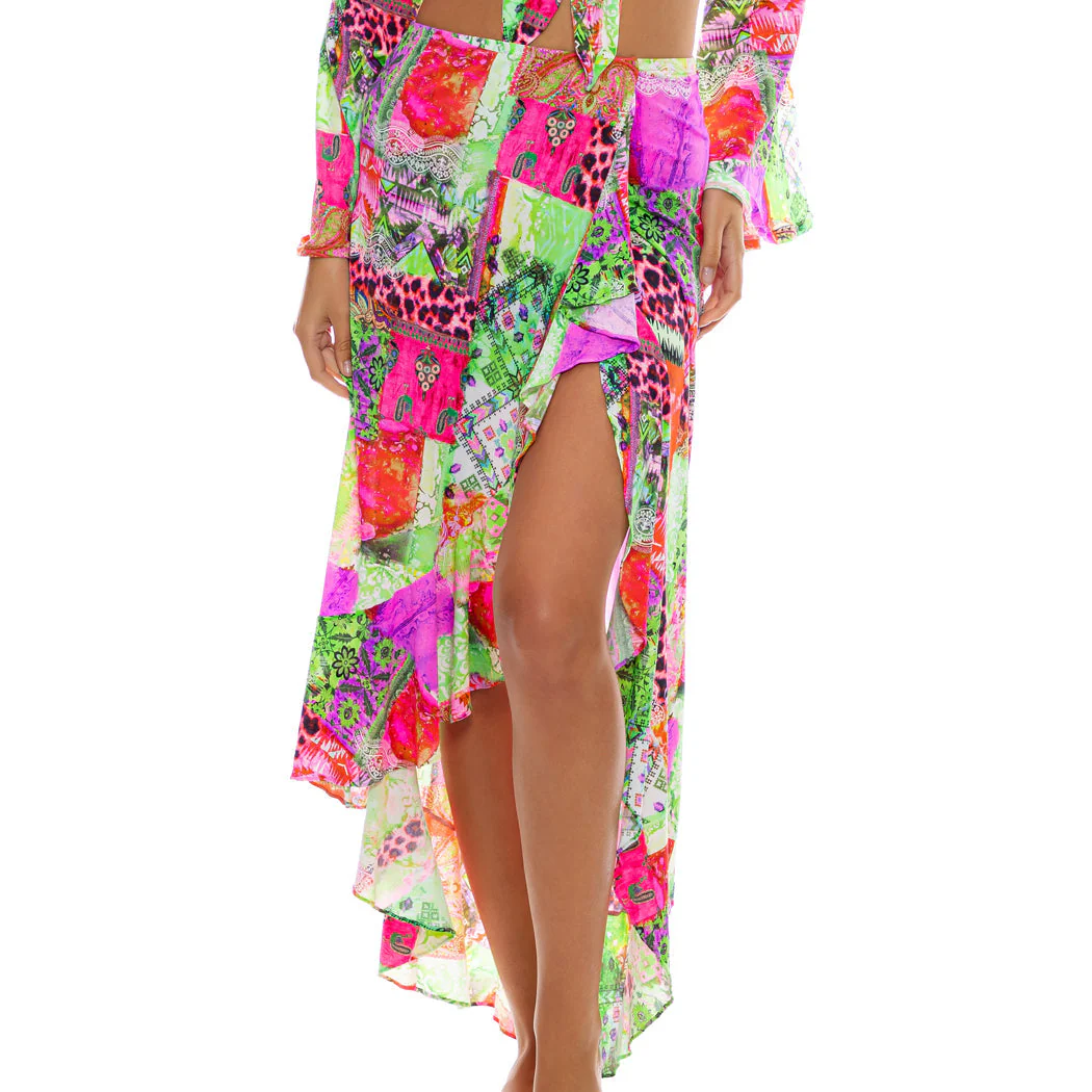 FIERCE SOUL - Ruffle High Lo Slit Skirt - Image 3
