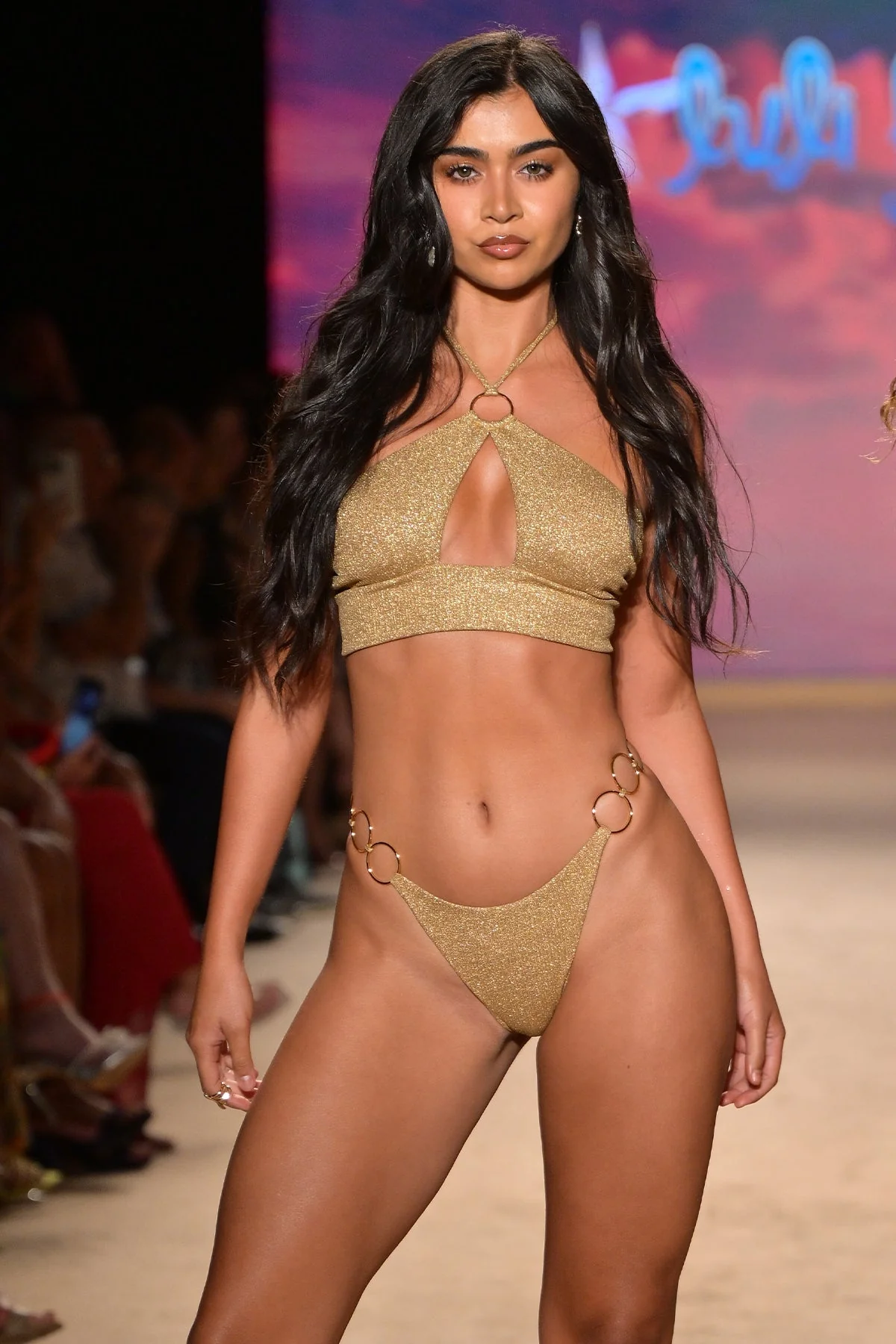 GOLDEN SUNSET - Ring Halter Peek-a-boo Top