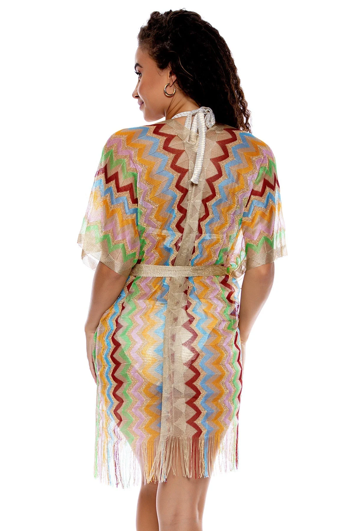HERE COMES THE SUN - Open Front Tie Short Poncho - Image 5