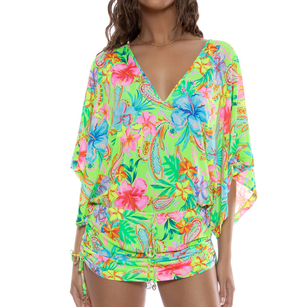 HIBISCUS DREAM - Cabana V Neck Dress - Image 2