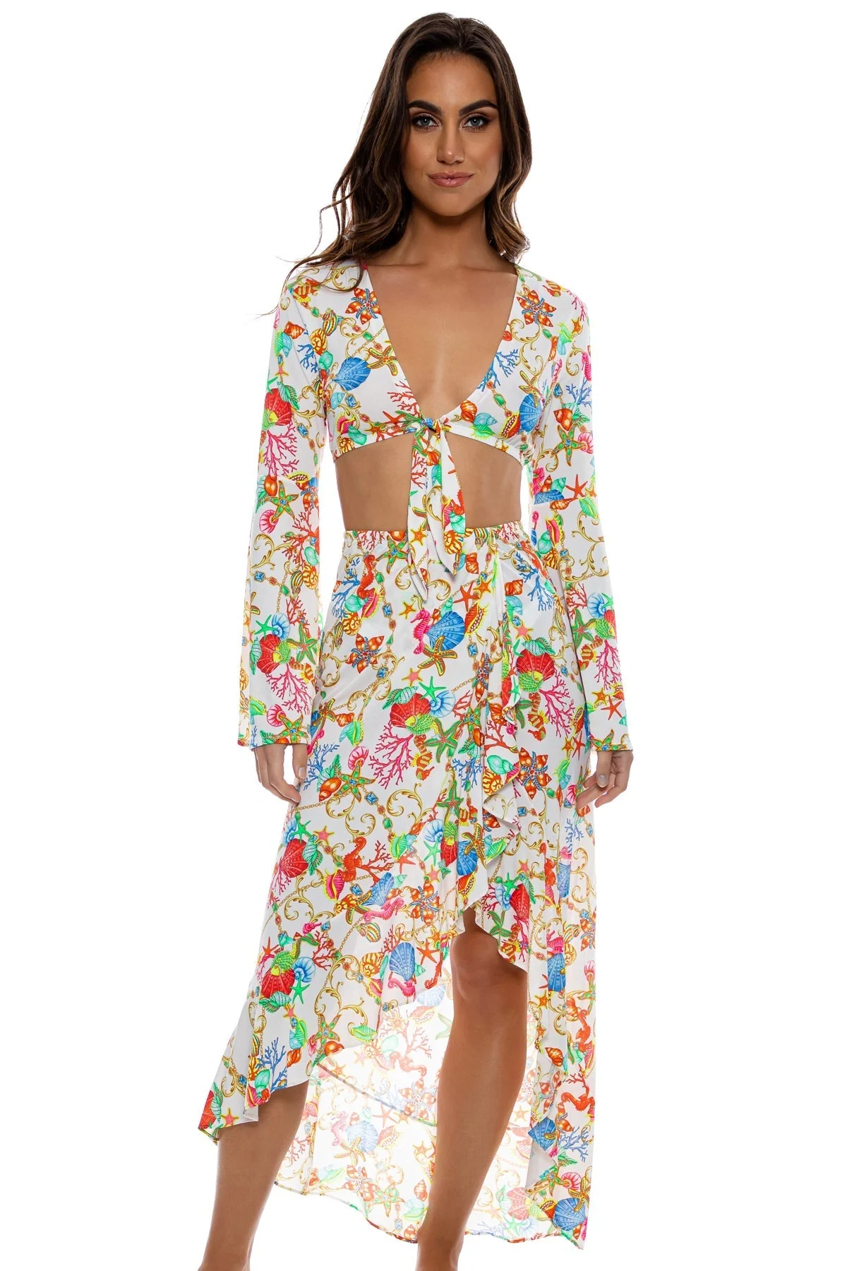 IL MARE - Ruffle High Lo Slit Skirt