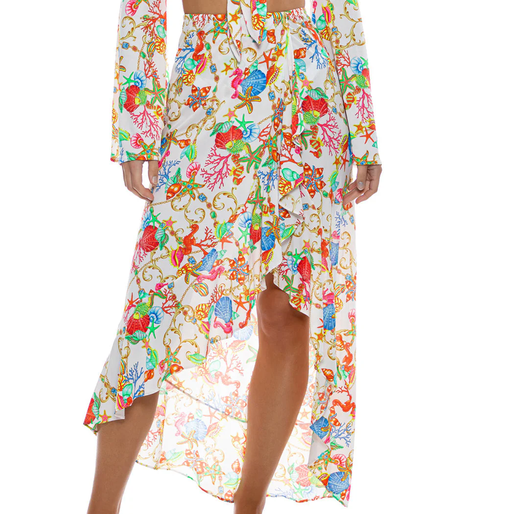 IL MARE - Ruffle High Lo Slit Skirt - Image 3