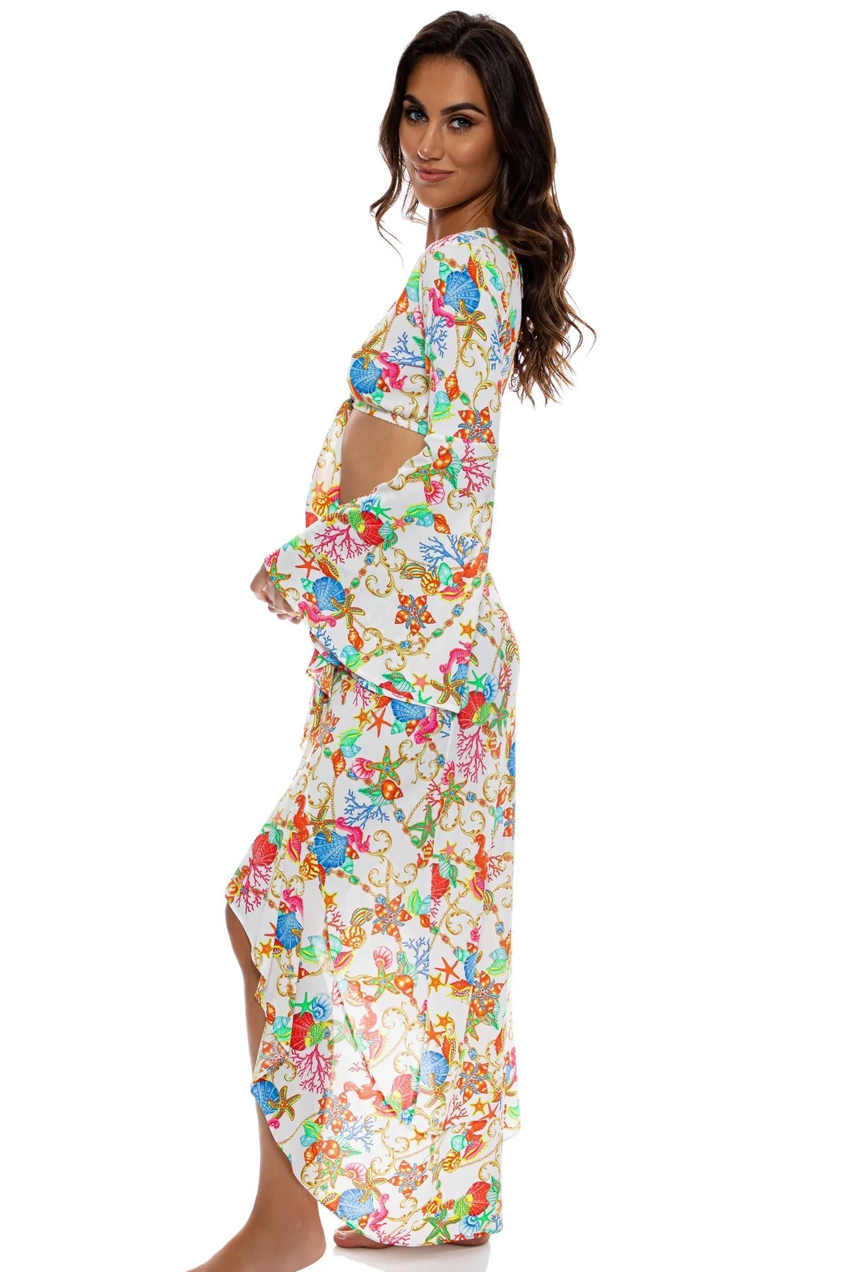 IL MARE - Ruffle High Lo Slit Skirt - Image 5