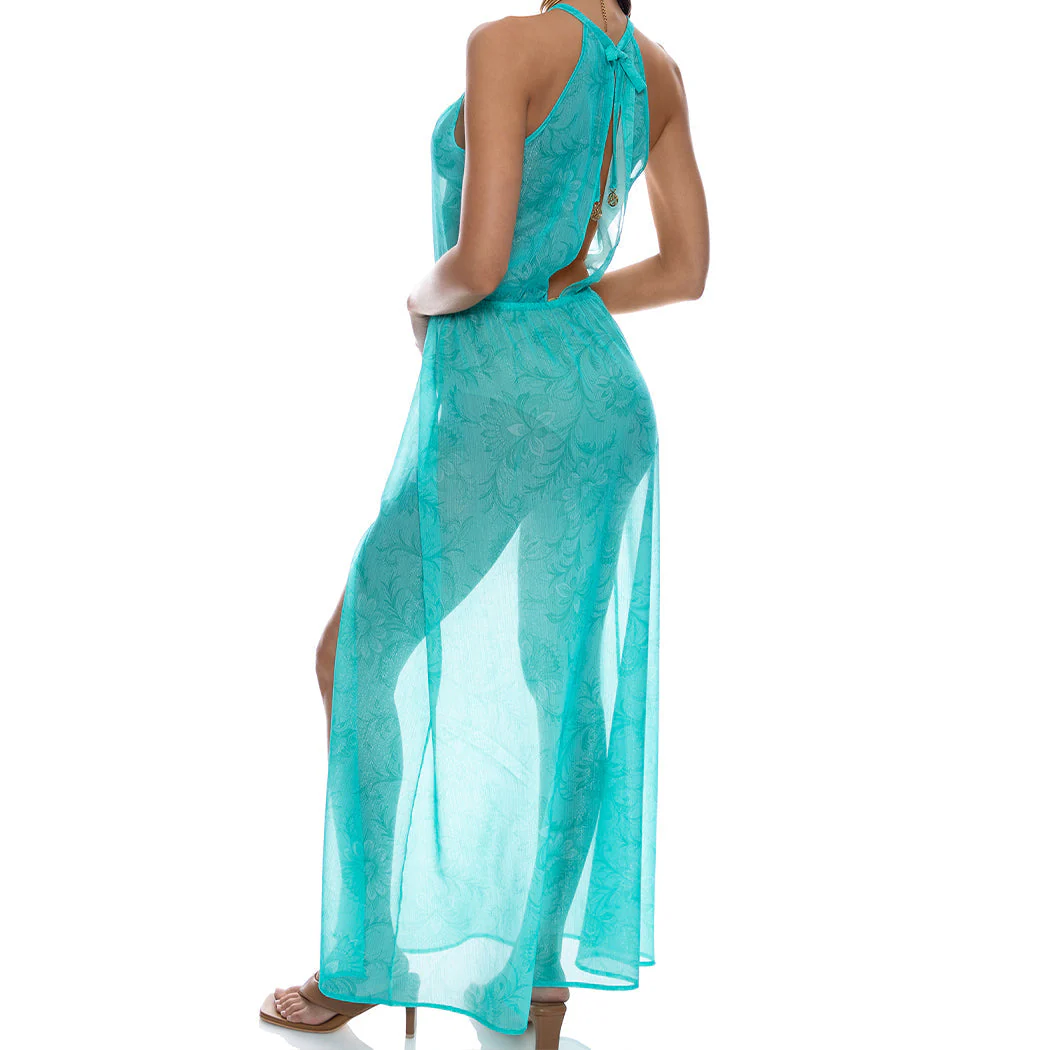 IN THE GROOVE - Halter Keyhole Maxi Dress - Image 3