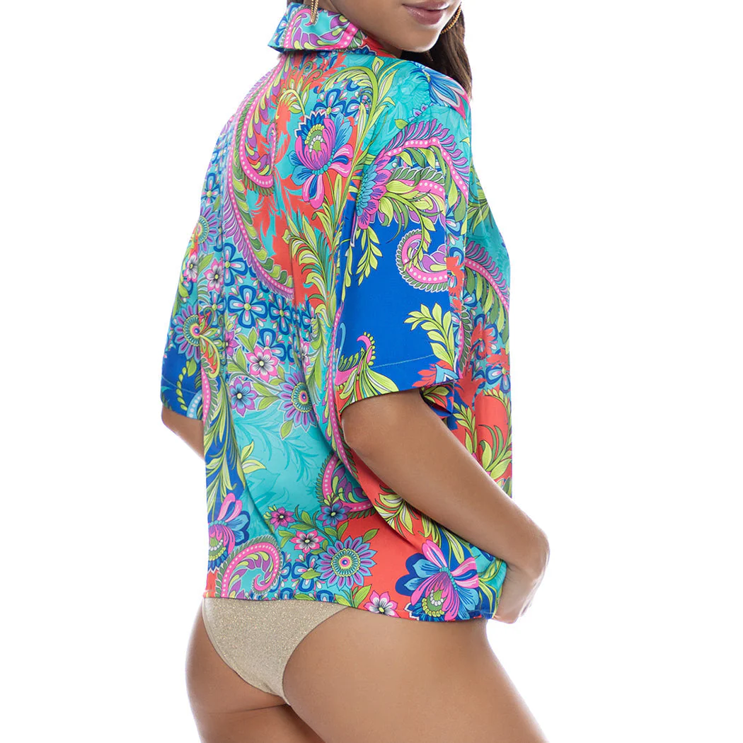 IN THE GROOVE - Short Sleeve Collared Blouse - Image 3