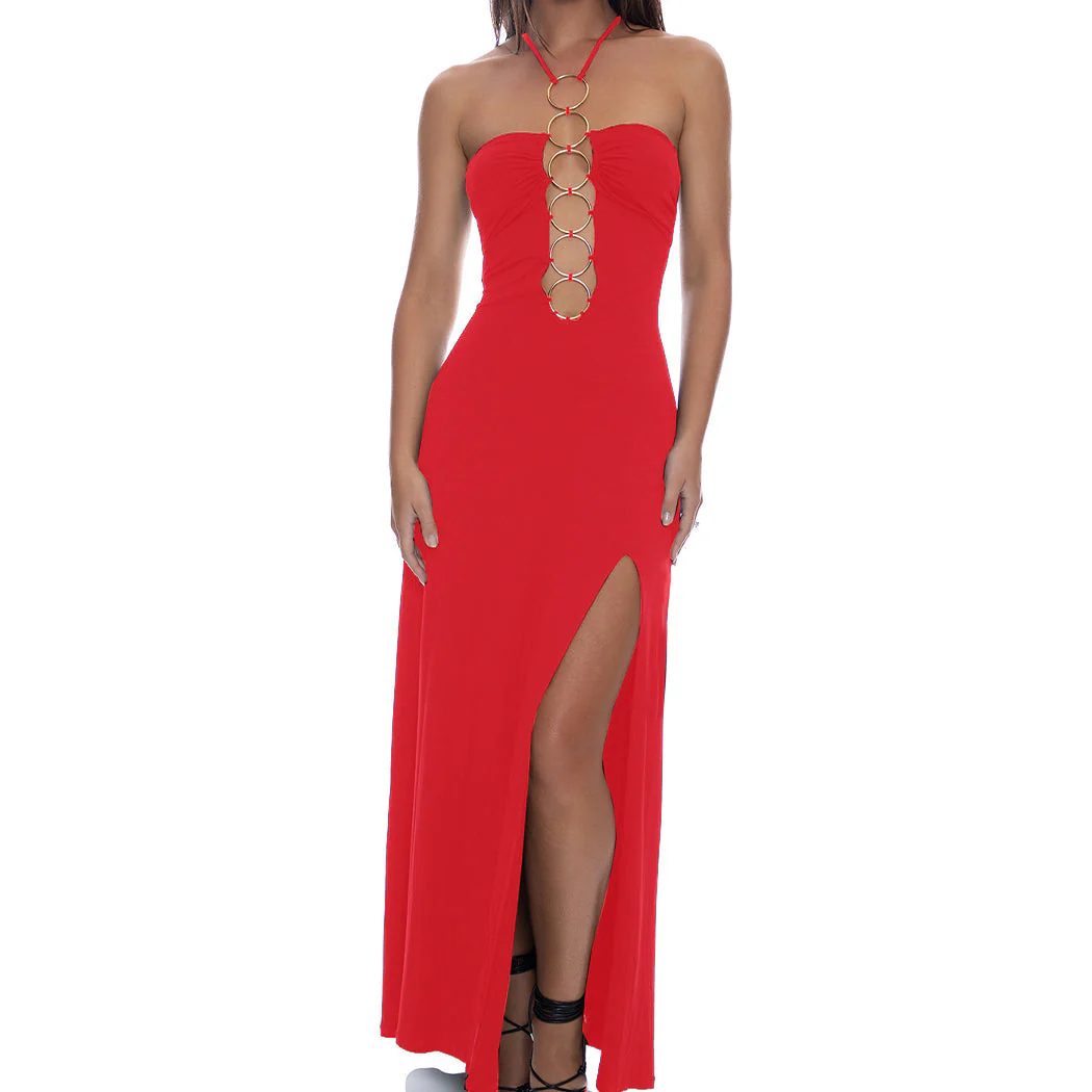 INNER CIRCLE - Halter Ring Long Dress - Image 2