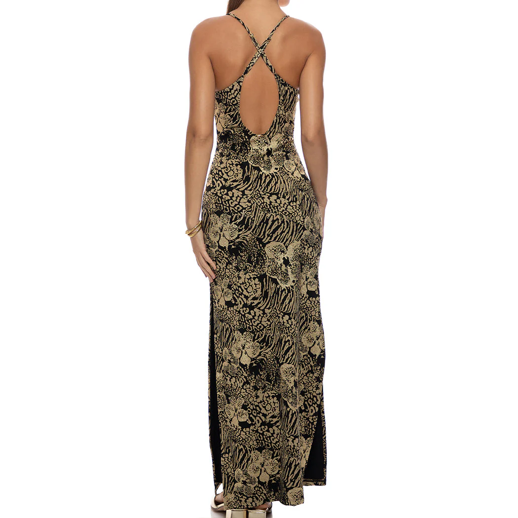 JARDIN NOIR - Cross Back Long Dress - Image 3