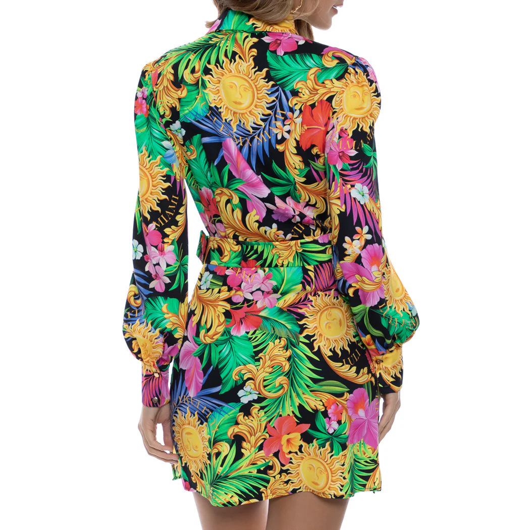 LOVE BY THE SUN - Belted Long Sleeve Shirt Dress - Image 3