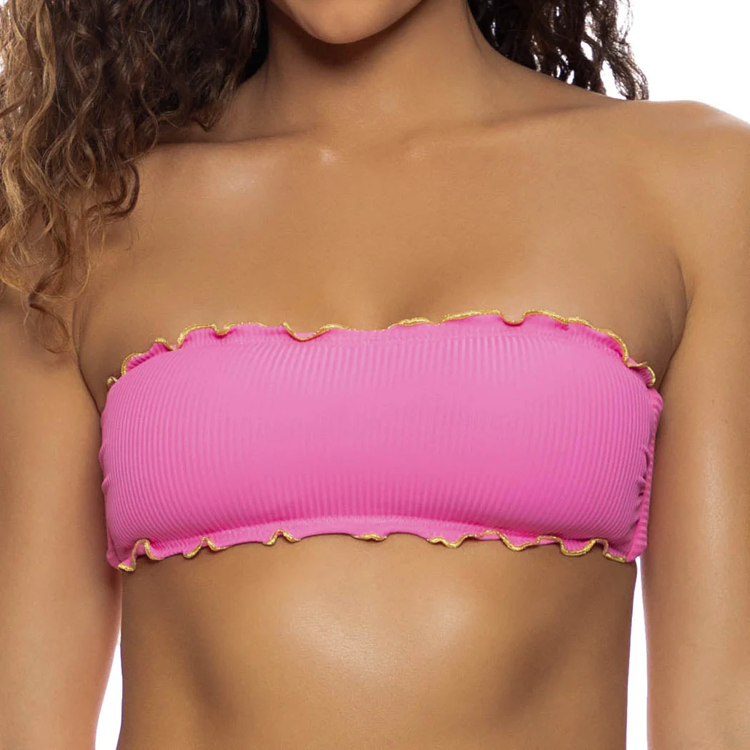 LULI ADORE - Wavy Luxe Stitch Free Form Bandeau Top - Image 2