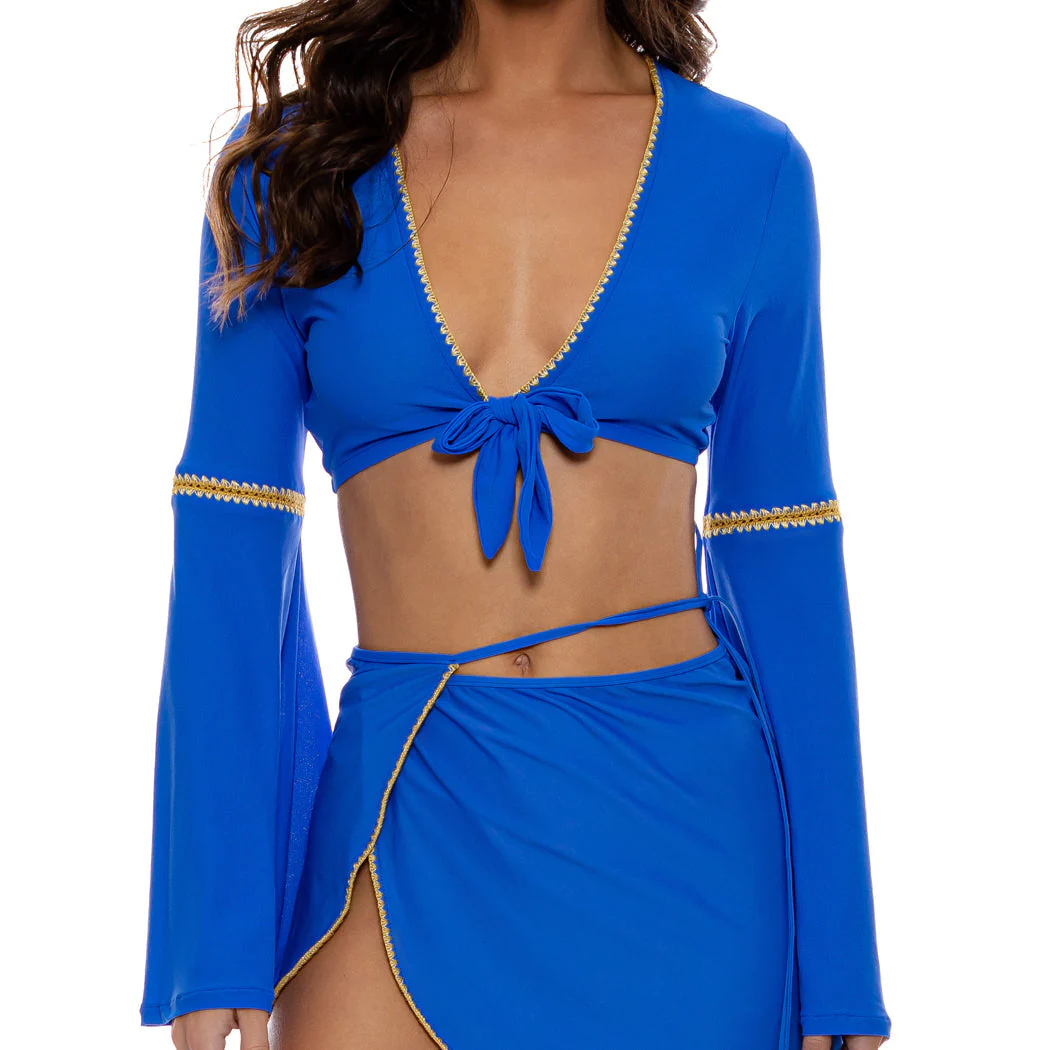 LULI CHIC - Bell Sleeve Crop Top - Image 2