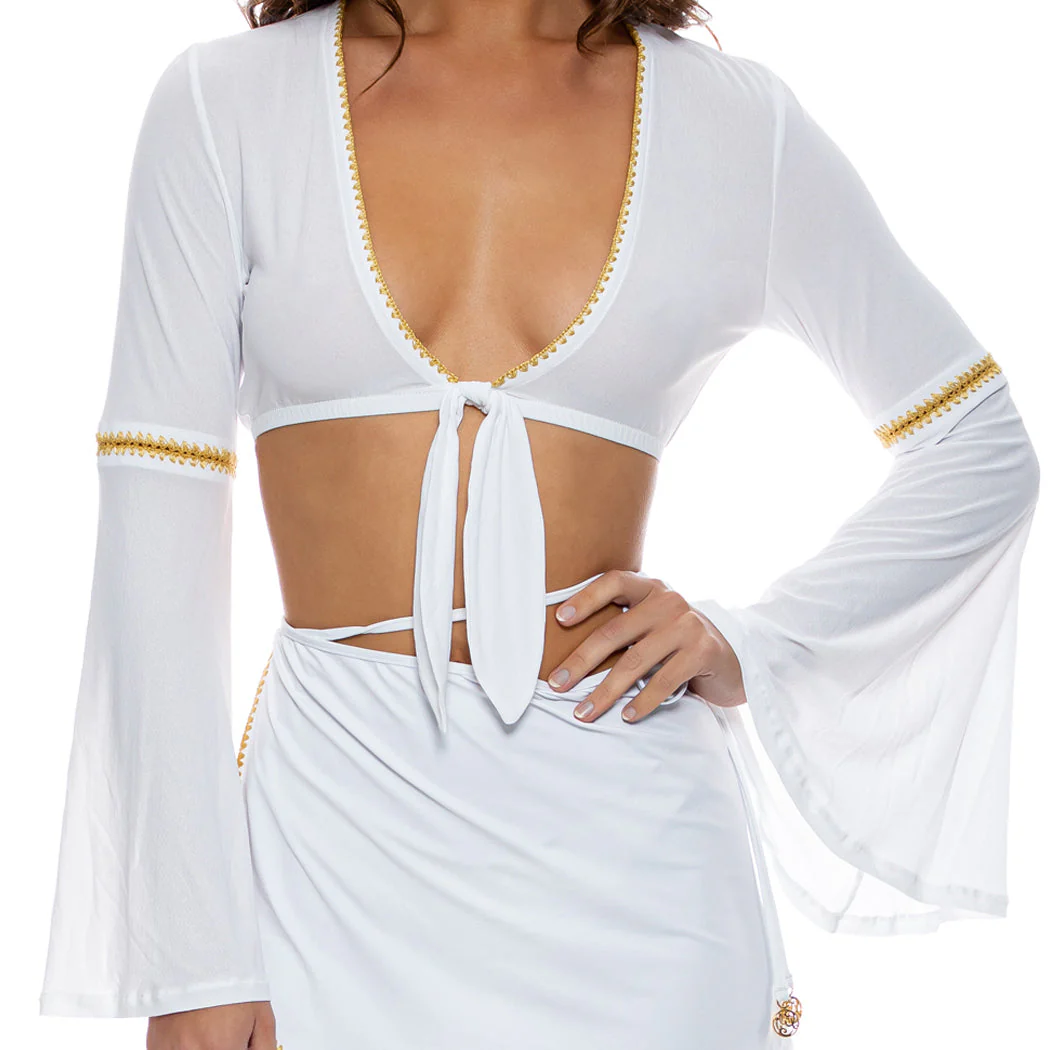 LULI CHIC - Bell Sleeve Crop Top - Image 2