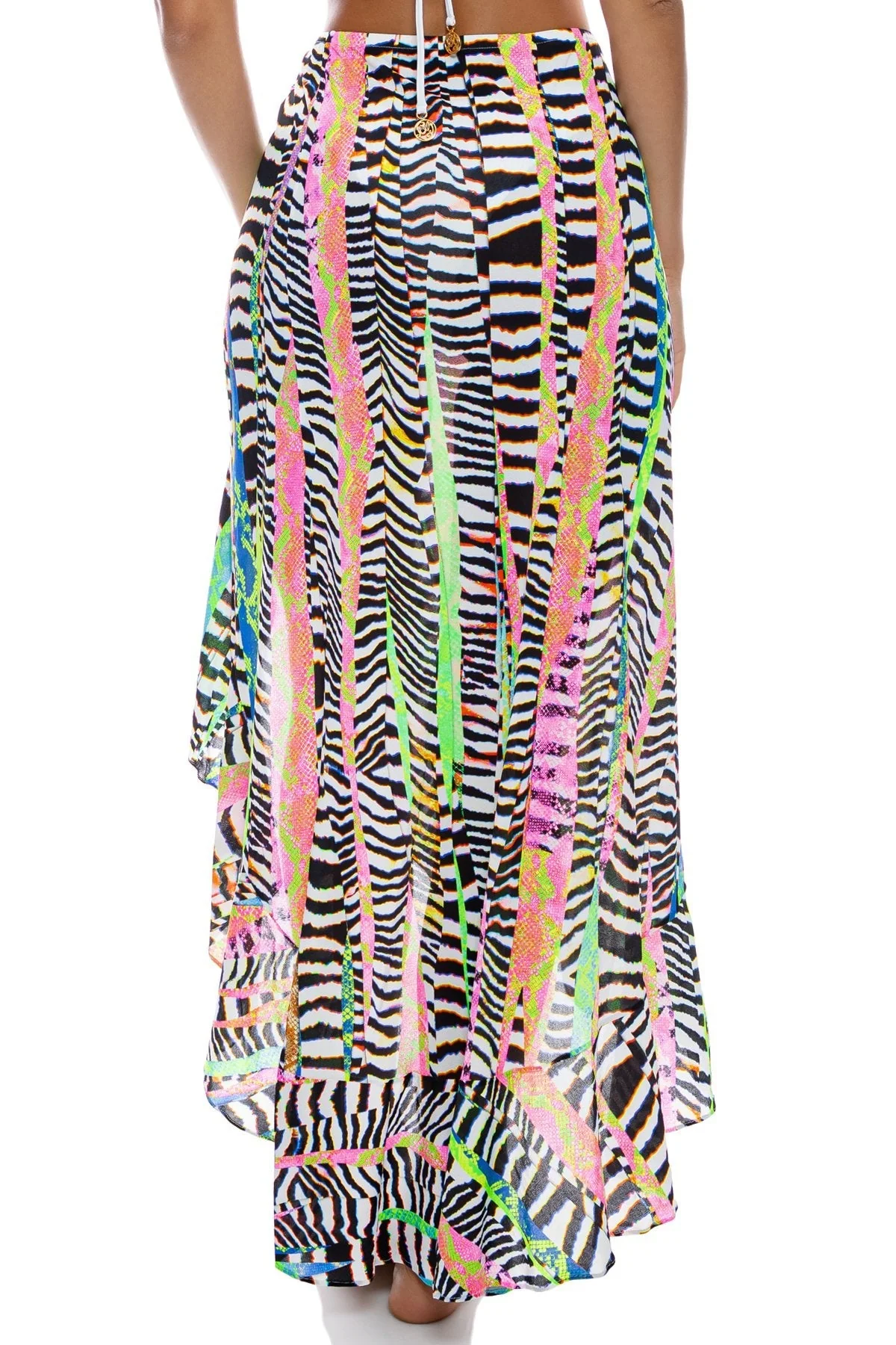 LULI DISCO - Ruffle High Lo Slit Skirt - Image 4