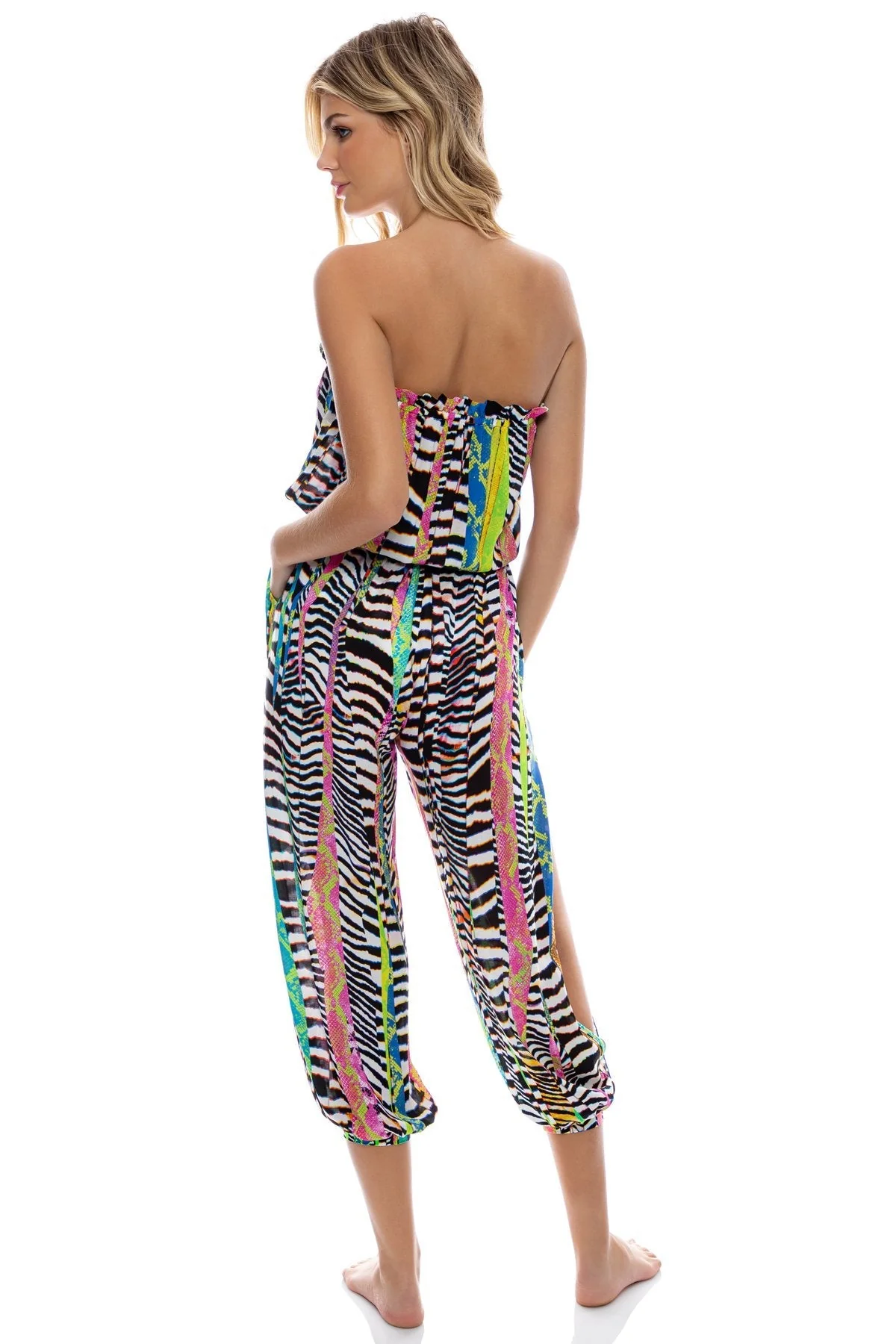 LULI DISCO - Strapless Ruffle Jogger Jumpsuit - Image 4