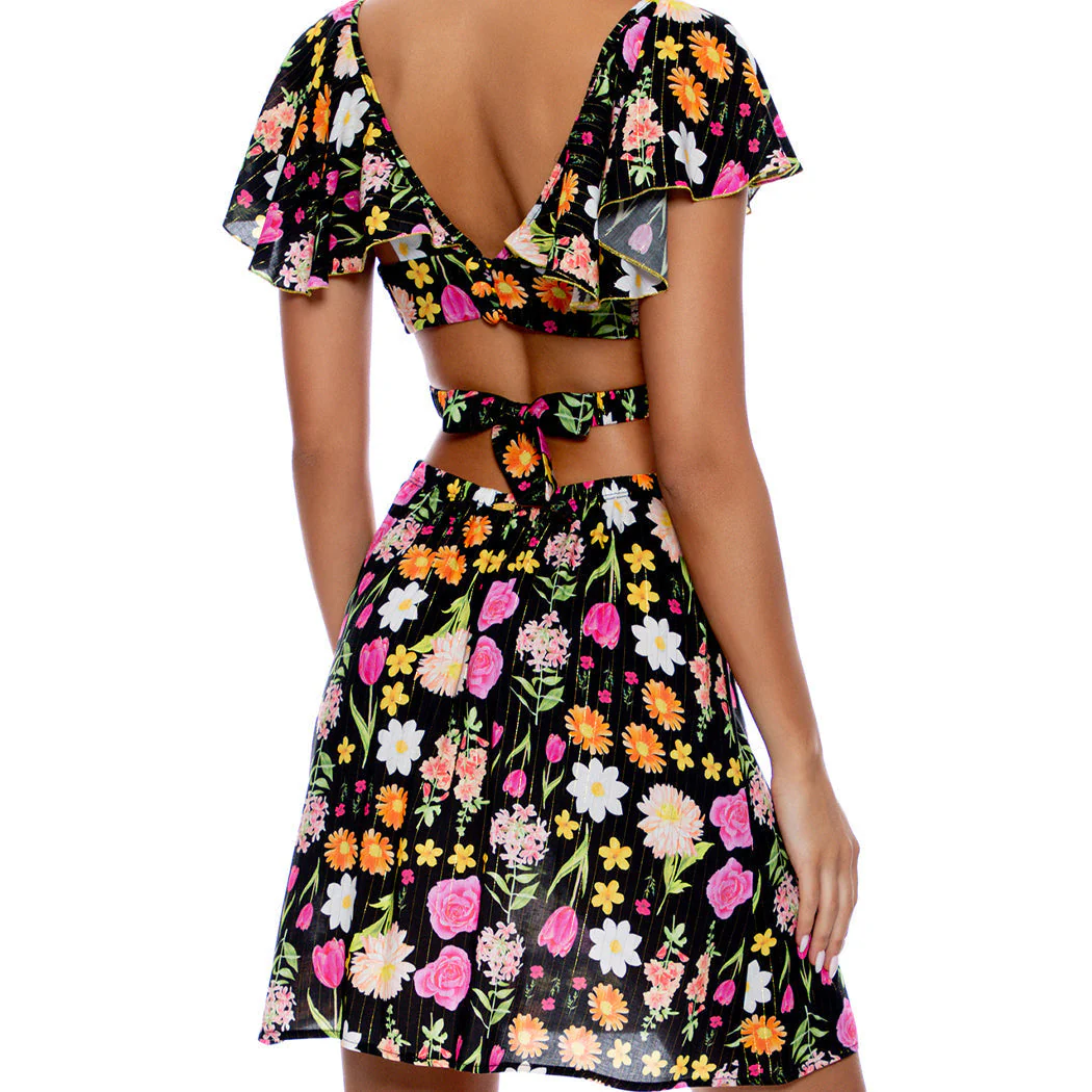 LULI'S SECRET GARDEN - Deep V Cut Out Dress - Image 3