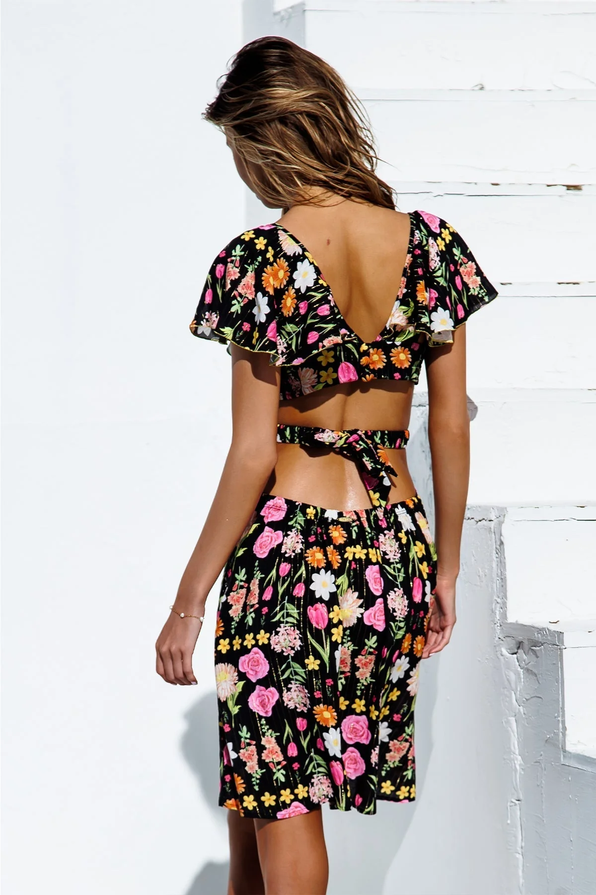 LULI'S SECRET GARDEN - Deep V Cut Out Dress - Image 4