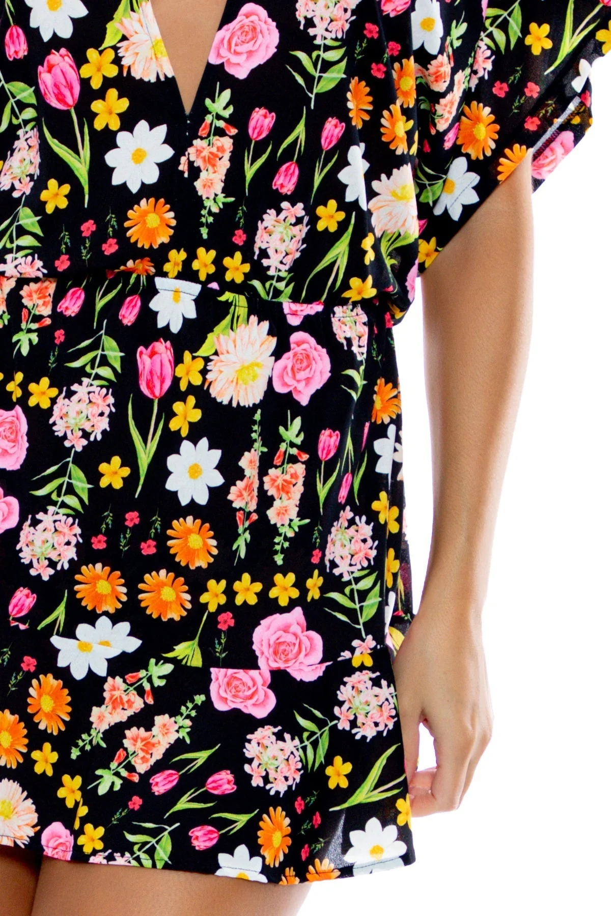 LULI'S SECRET GARDEN - Playera V Neck Ruffle Dress - Image 6