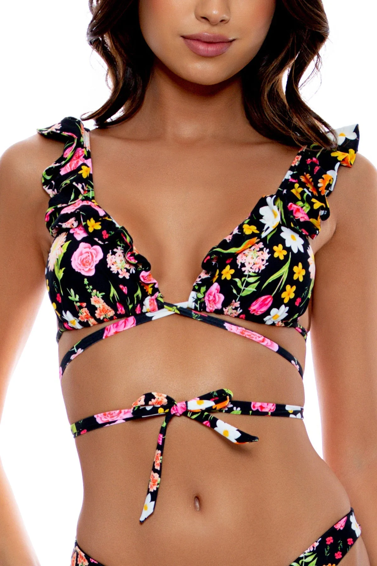 LULI'S SECRET GARDEN - Ruffle Deep V Wrap Triangle Top - Image 9