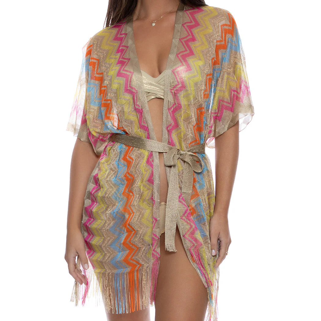 MIAMI ERA - Open Front Tie Short Poncho - Image 2