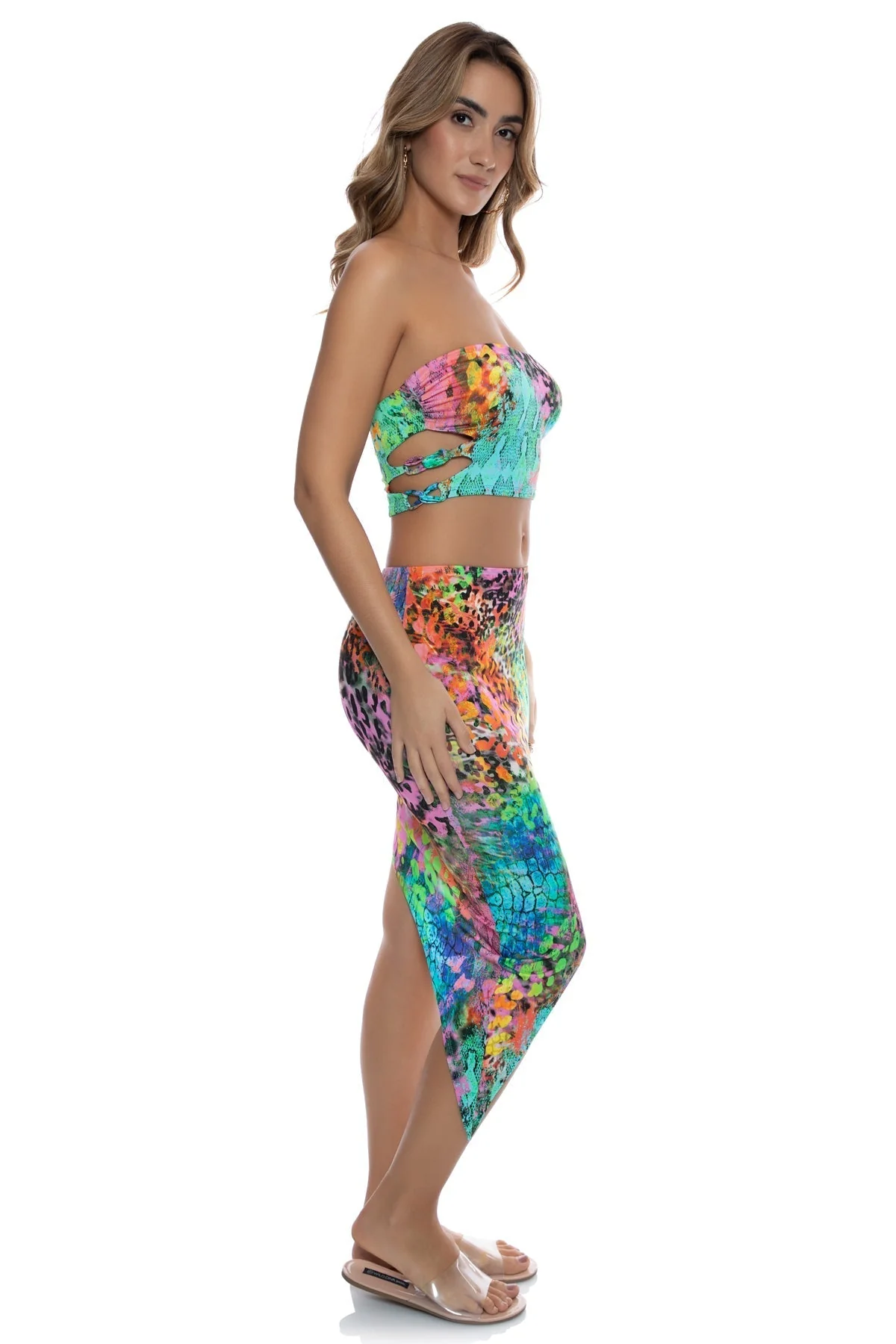 MIAMI MYSTIQUE - Double Knotted Side Cut Out Crop Top - Image 5