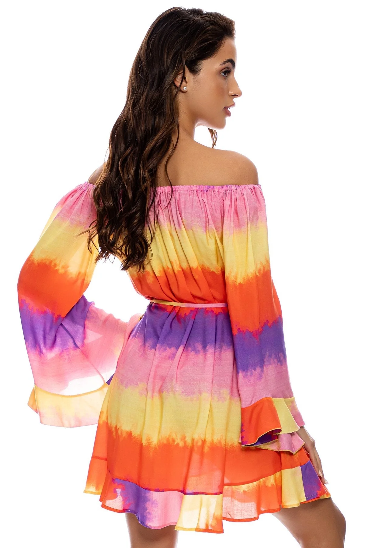MIAMI SUNSETS - Off The Shoulder Ruffle Dress - Image 4