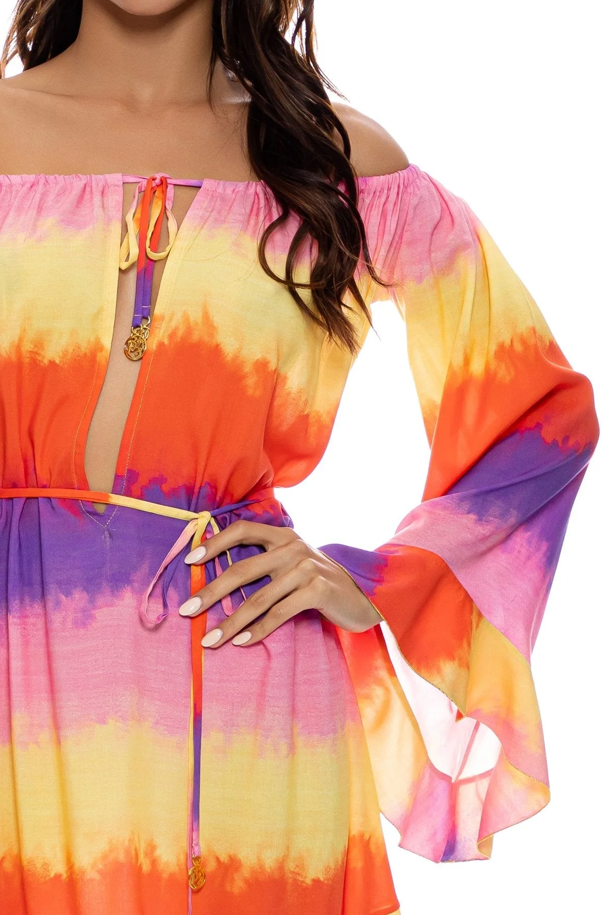 MIAMI SUNSETS - Off The Shoulder Ruffle Dress - Image 6