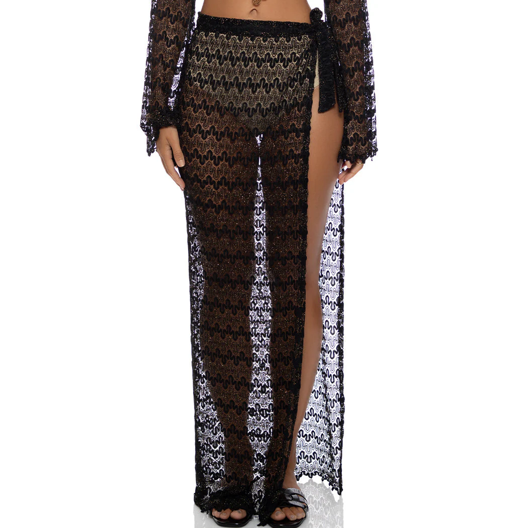 MIDNIGHT CURRENTS - Long Wrap Skirt - Image 2
