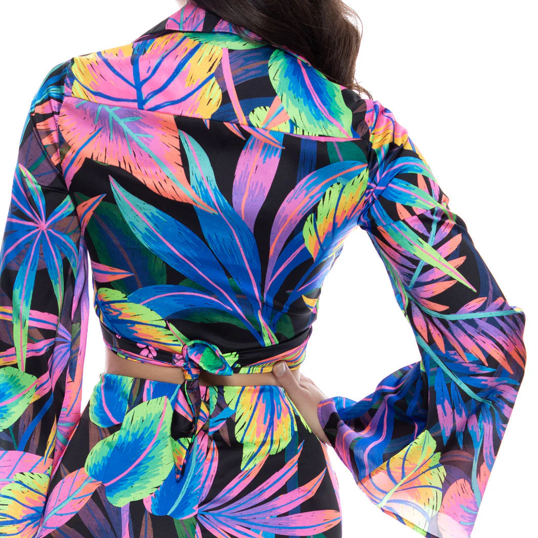 NEON NIGHTS - Cropped Tie Shirt - Image 3