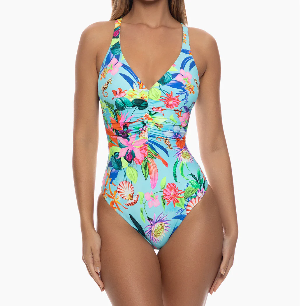 OCEAN'S KISS - Ruched Front One Piece - Image 2
