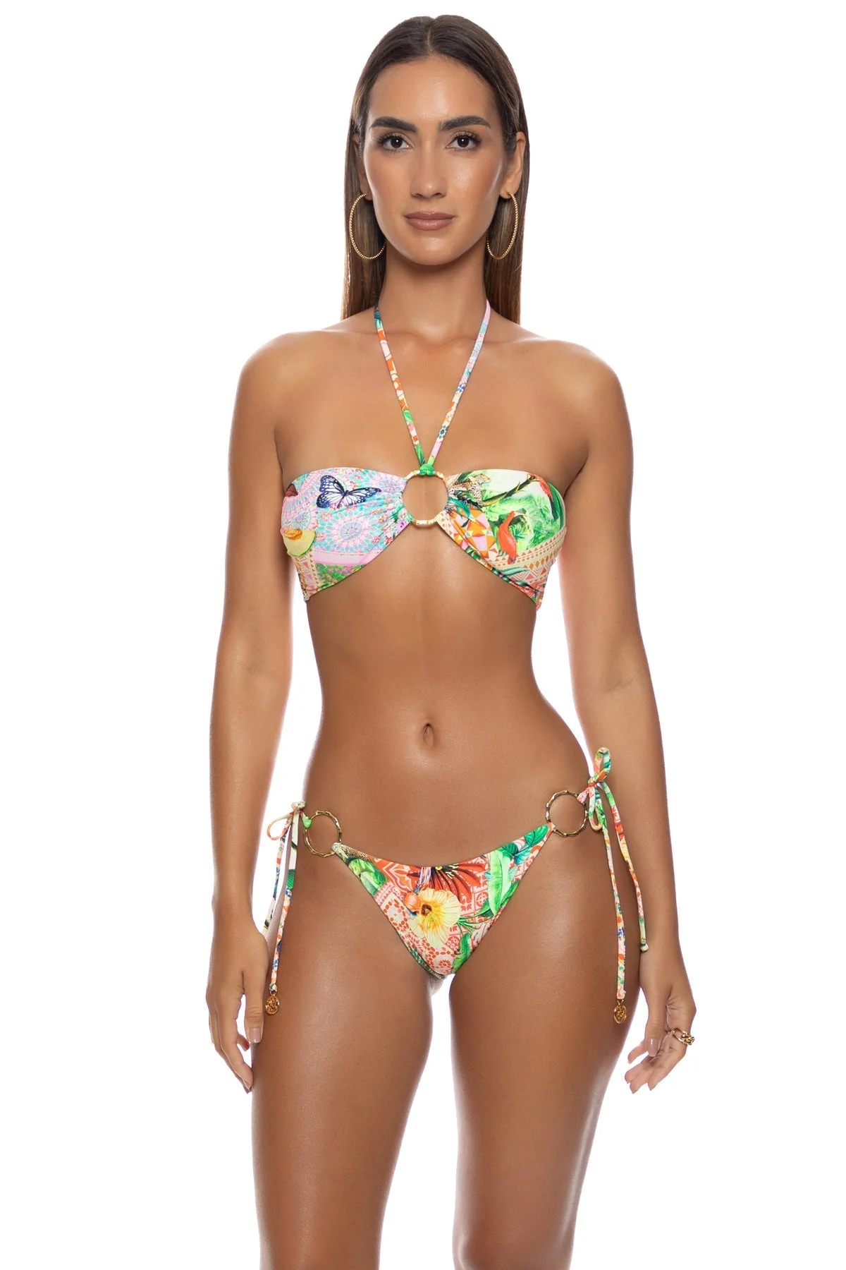 OPULENT EDEN - Ring Drawstring Bandeau Top