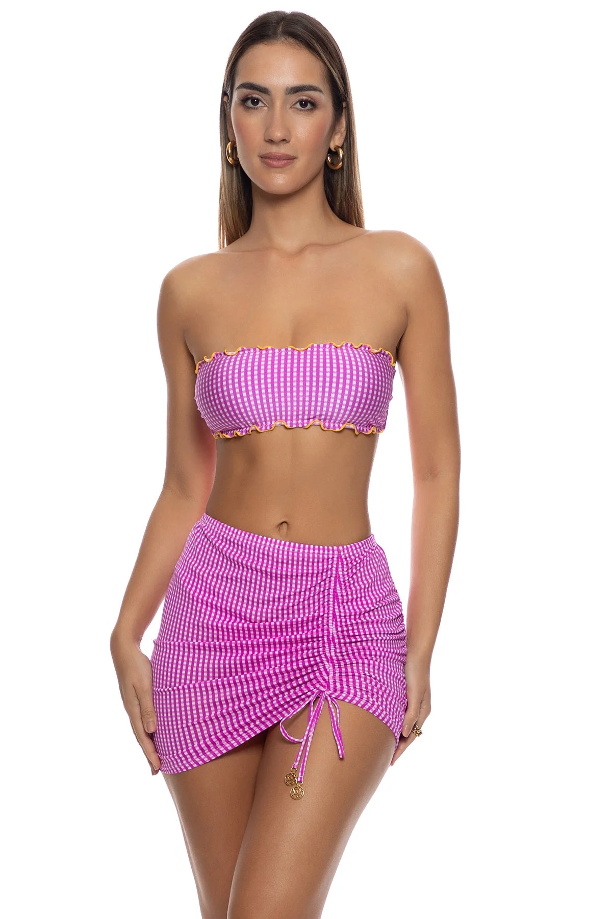 PARADISE CHECK - Scrunch Up Mini Skirt