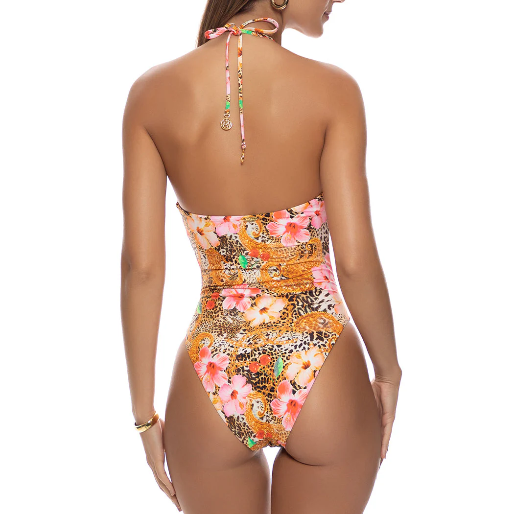 PARADISE PROWL - Halter Ring Cut Out One Piece Moderate Coverage - Image 3