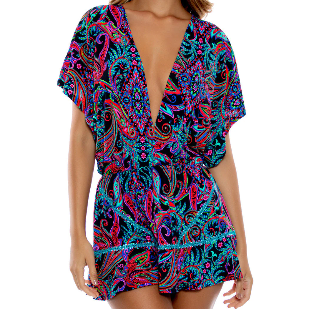 QUE LINDA - Playera V Neck Ruffle Dress - Image 2