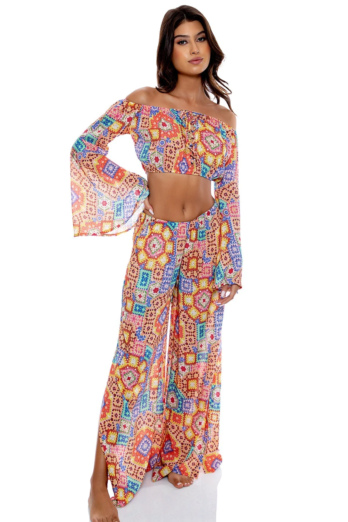 RETRO LULI - Laced Up Off The Shoulder Crop Top - Image 7