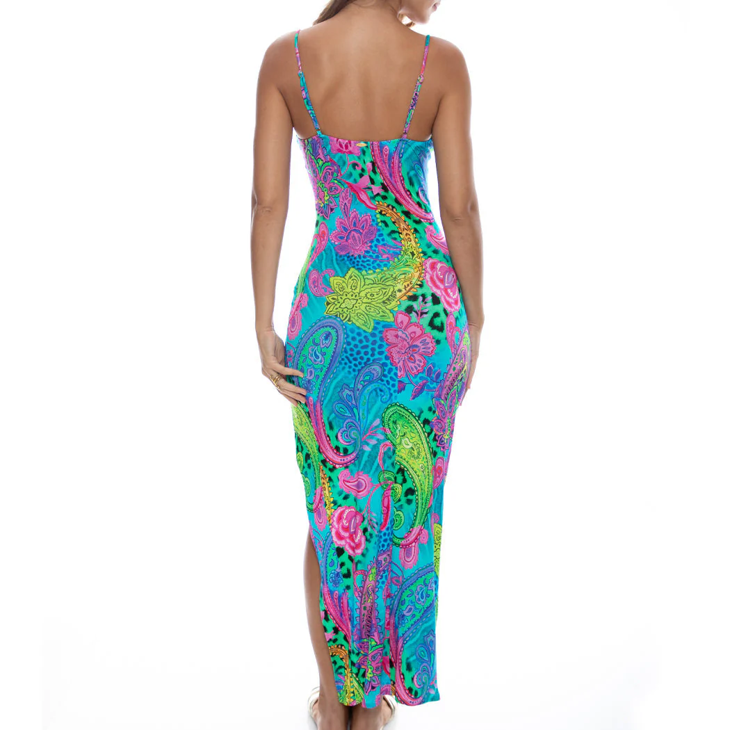 SEAGLASS FANTASY - Fitted Side Slit Maxi Dress - Image 3