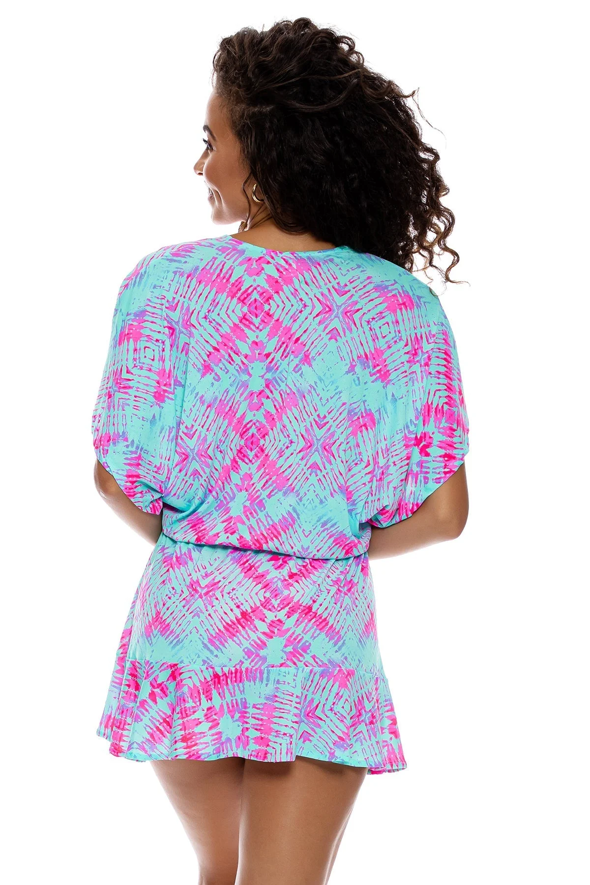 SHOCK WAVES - Playera V Neck Ruffle Dress - Image 4