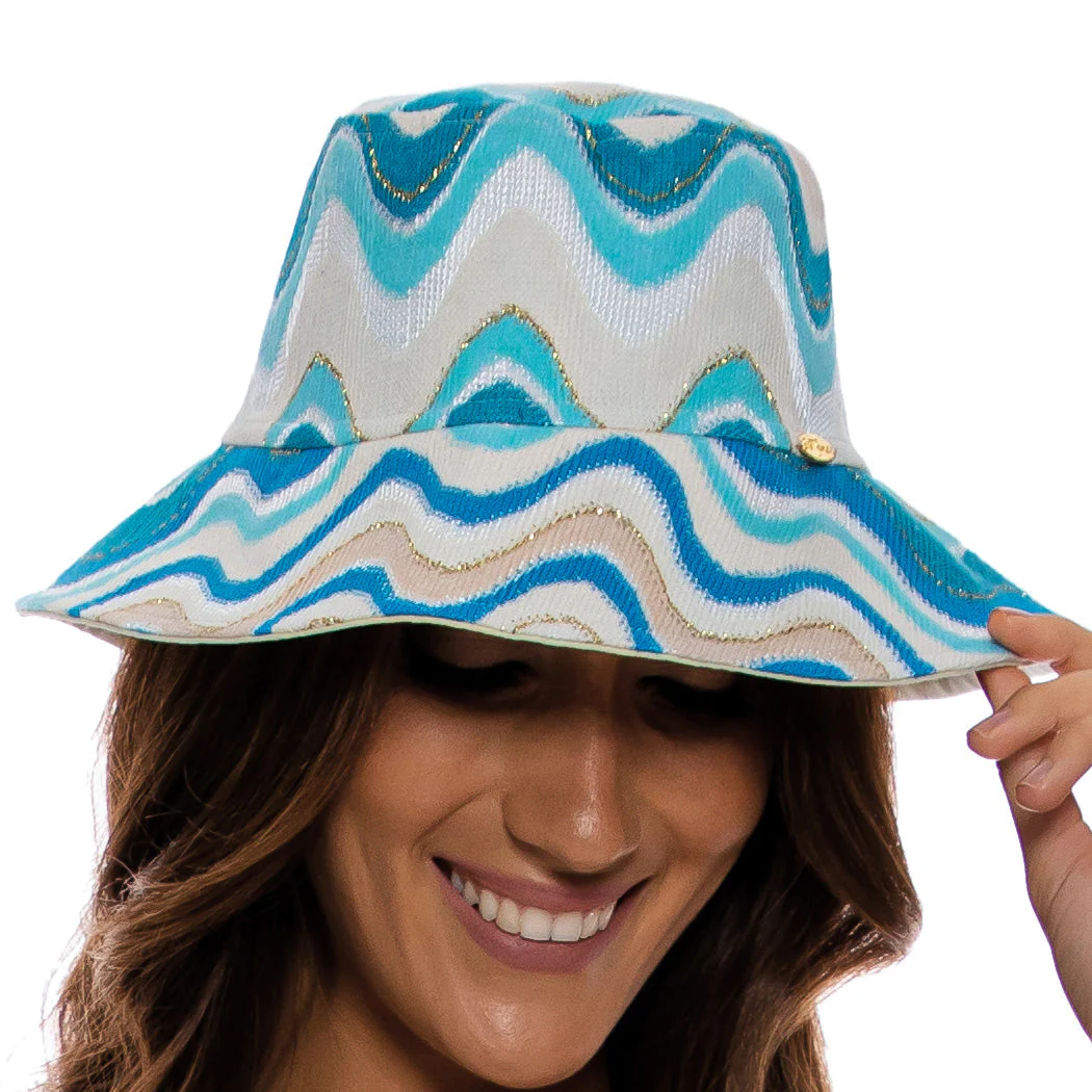 SKY WAVES - Wide Brim Bucket Hat - Image 2