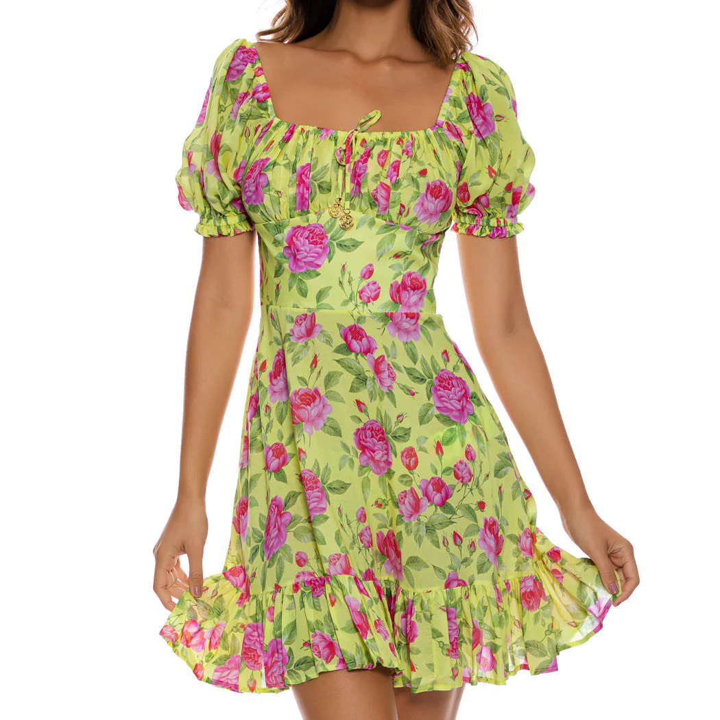 TI AMO - Ruched Square Neckline Dress - Image 2