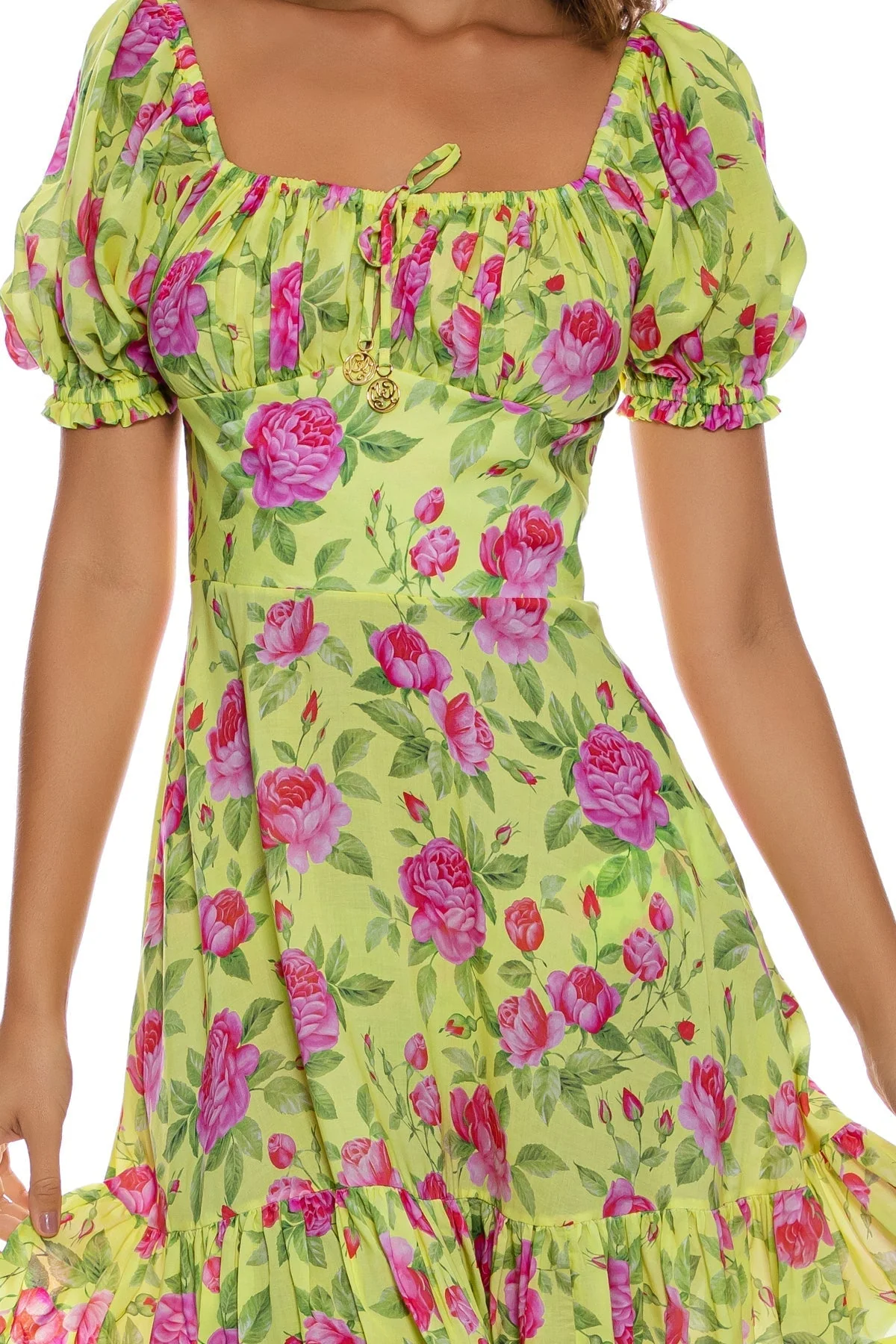 TI AMO - Ruched Square Neckline Dress - Image 6